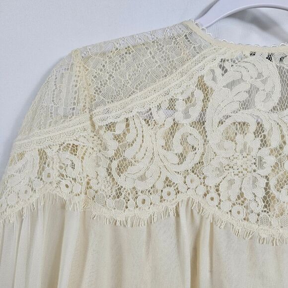 NWT Rebecca Taylor Chiffon and Lace Long Sleeve Blouse - Picture 9 of 13